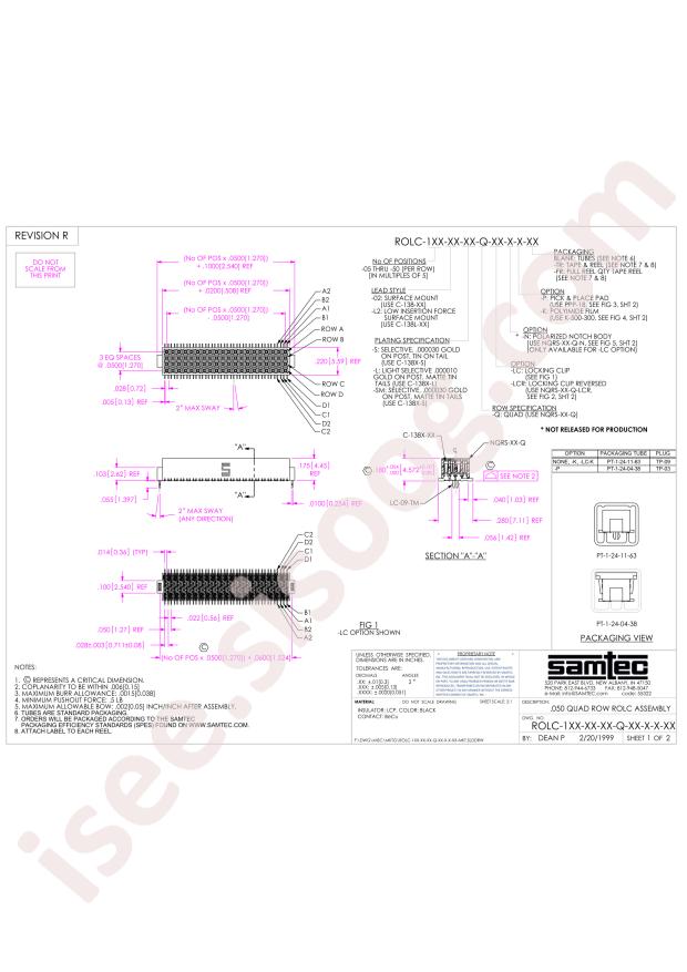 Samtec ROLC-145-L2-S-Q-P-TR