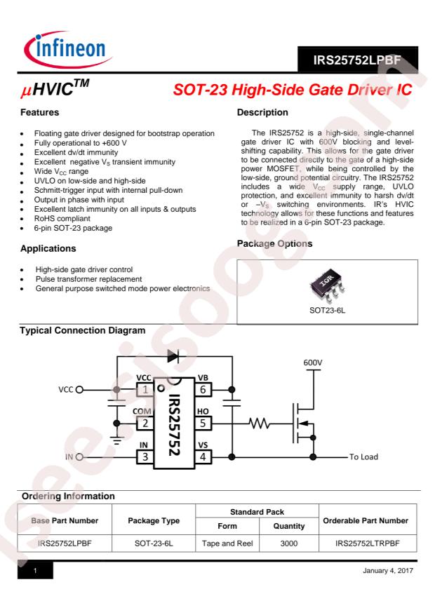 Infineon IRS25752LTRPBF