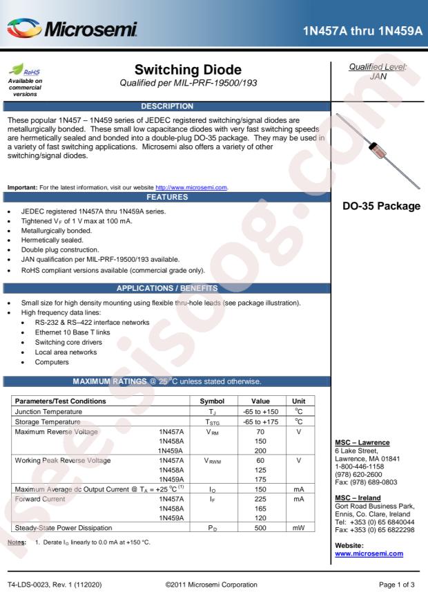 MICROCHIP 1N458