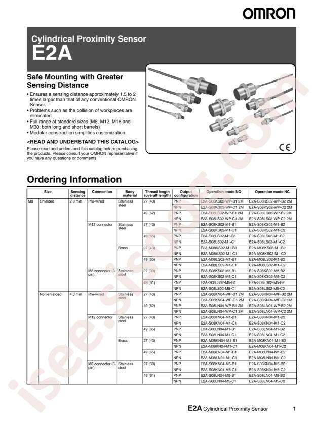 OMRON E2A-M18KS08-M1-C3