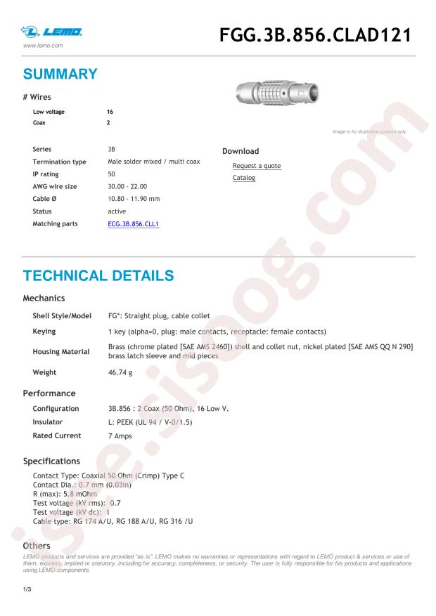 LEMO FGG.3B.856.CLAD121