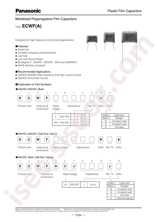 PANASONIC ECW-F2W104JAB