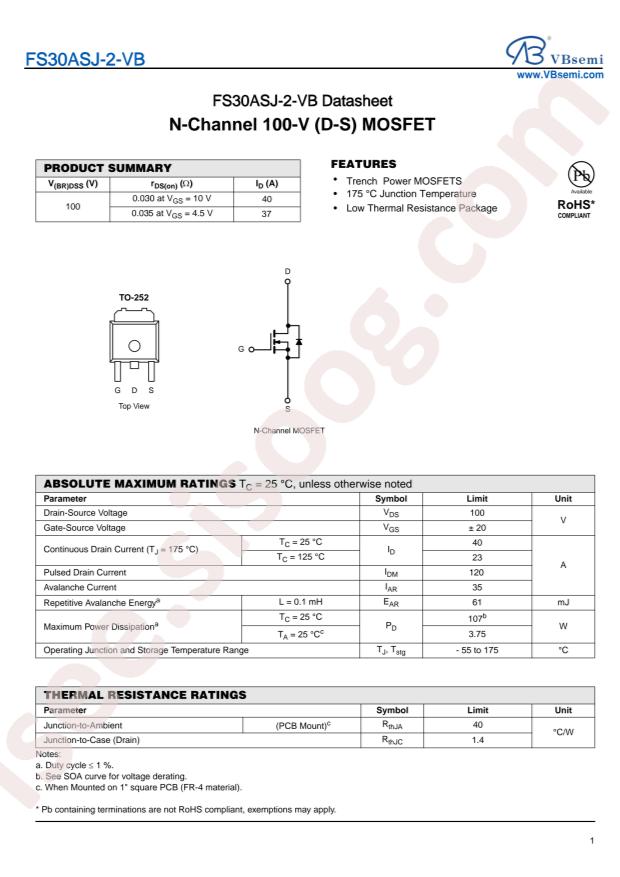 VBsemi Elec FS30ASJ-2-VB
