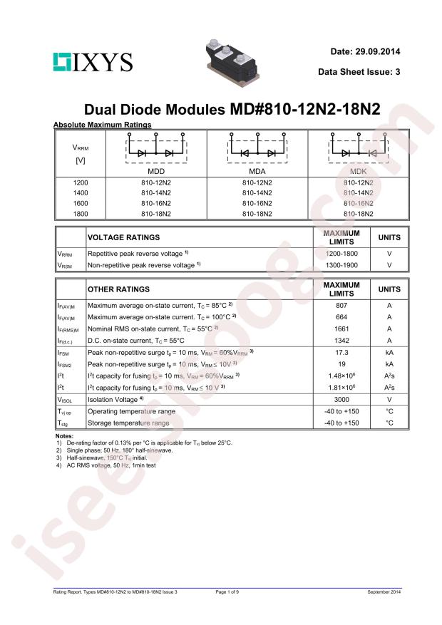 Littelfuse/IXYS MDD810-12N2