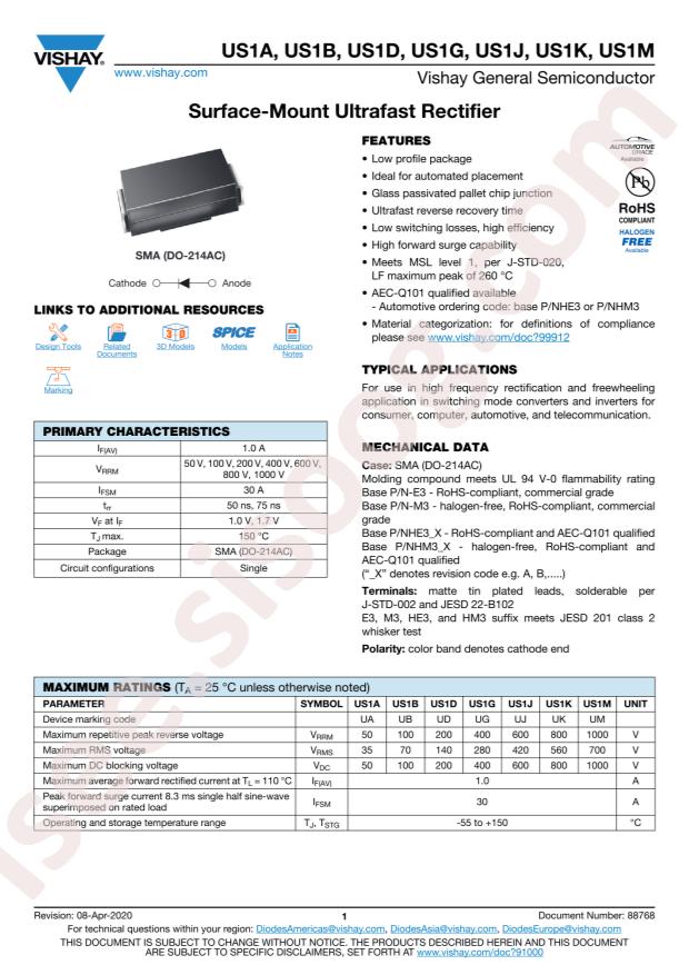 VISHAY US1M-E3/5AT