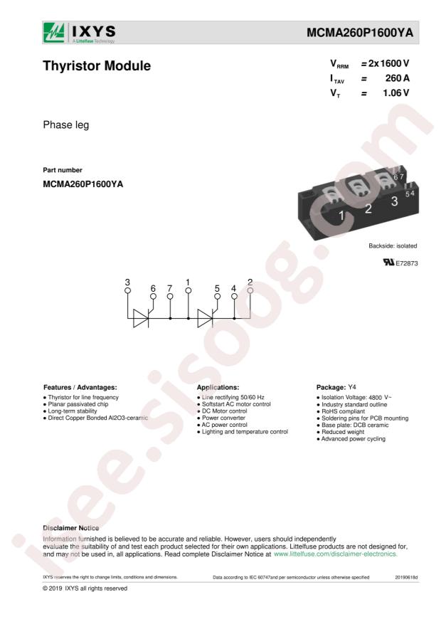 Littelfuse/IXYS MCMA260P1600YA