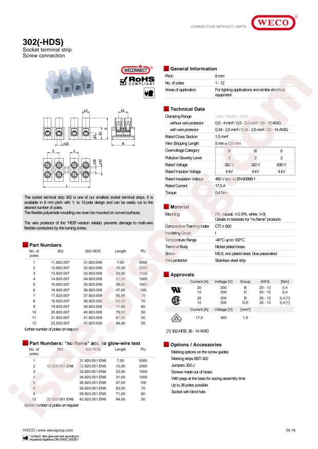 WECO 302-HDS/12-V0