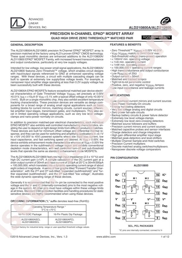 Advanced Linear Devices ALD210814SCL