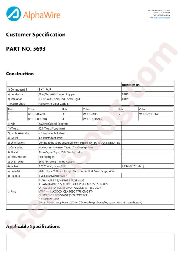Alpha Wire 5693 SL005