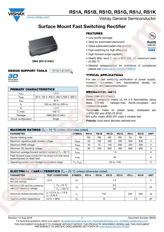 VISHAY RS1J-M3/61T