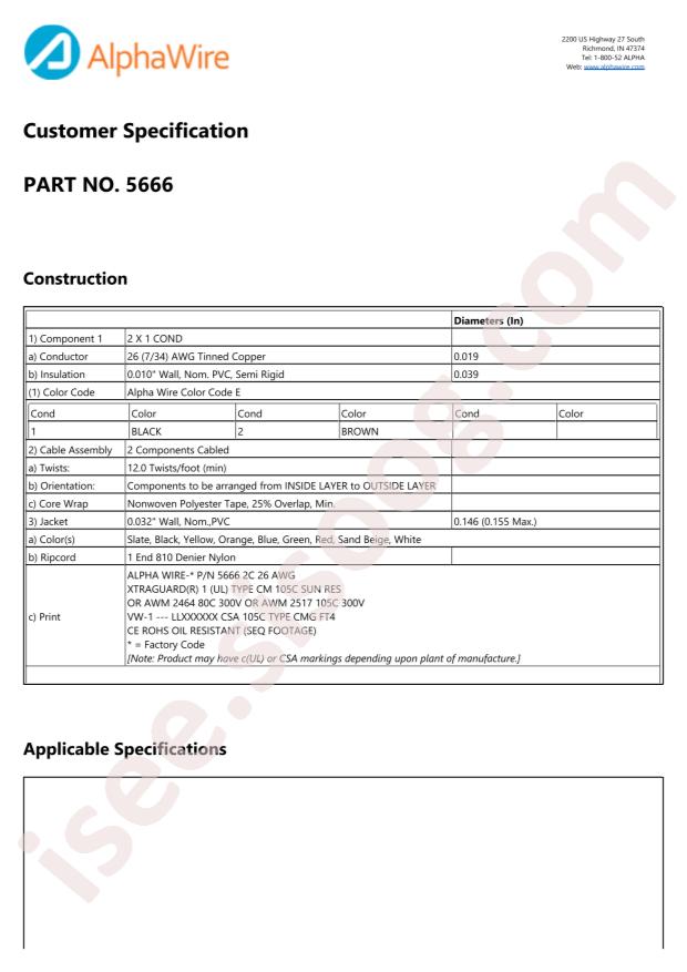 Alpha Wire 5666 SL005