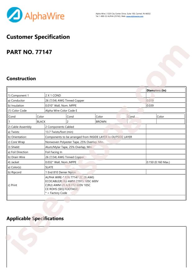 Alpha Wire 77147 SL005