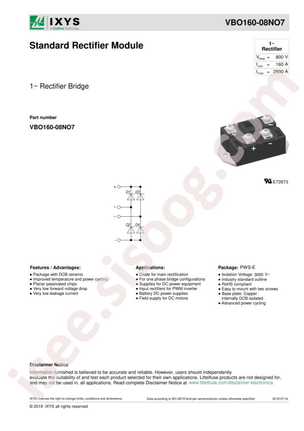 Littelfuse/IXYS VBO160-08NO7