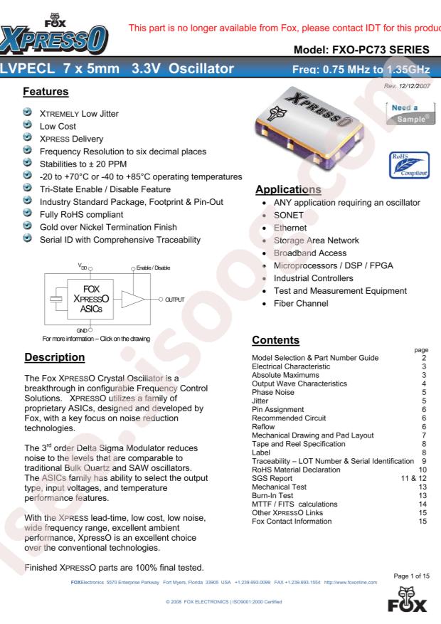 RENESAS XLP730156.250000X