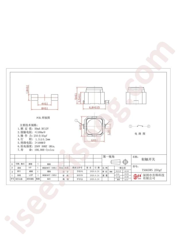 SHOU HAN TS665WS 250gf