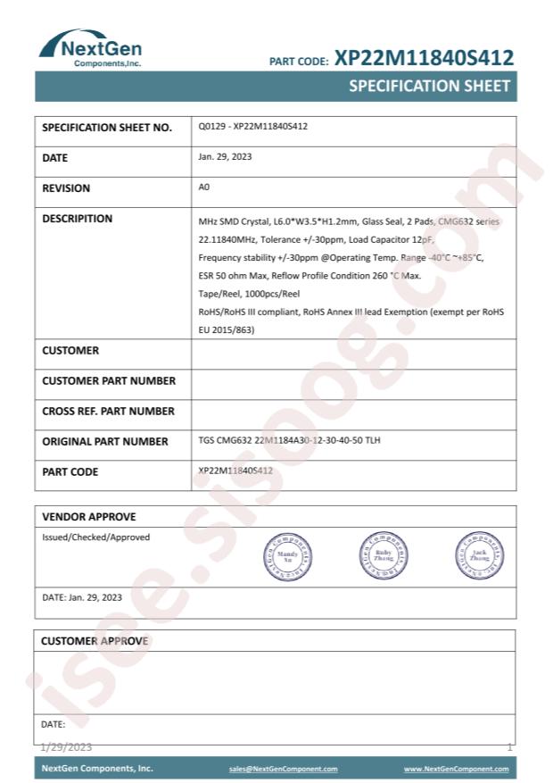 TGS XP22M11840S412