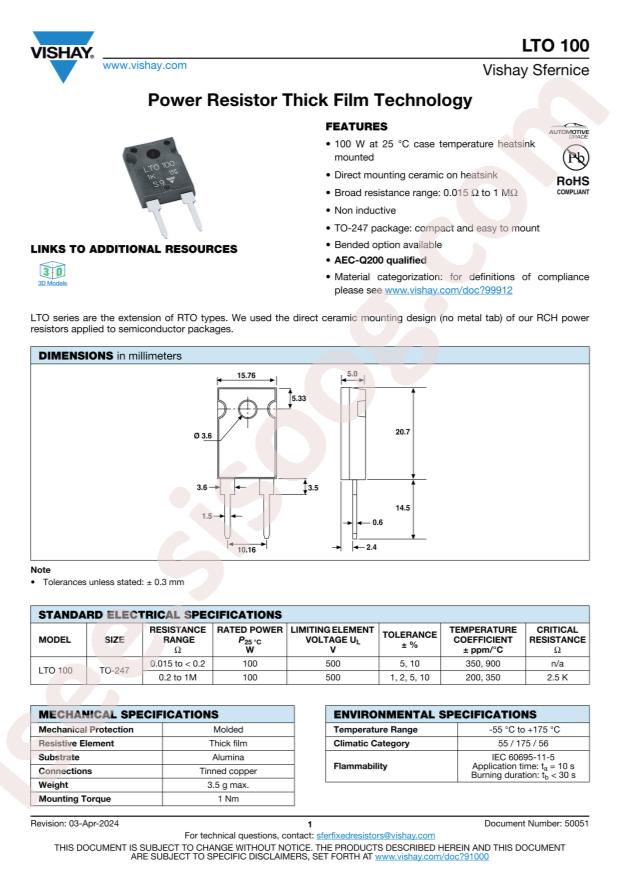 VISHAY LTO100F27001JTE3