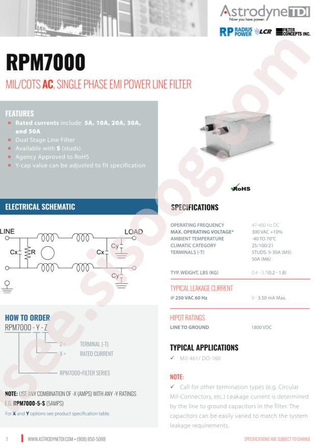 Astrodyne TDI RPM7000-10-S