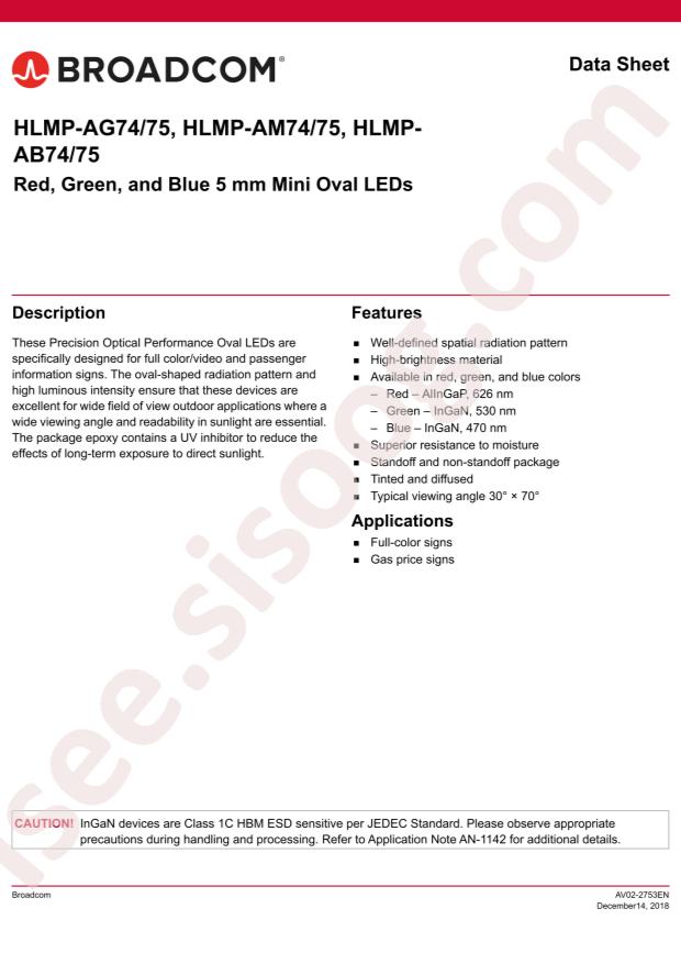 Broadcom HLMP-AM74-56CDD