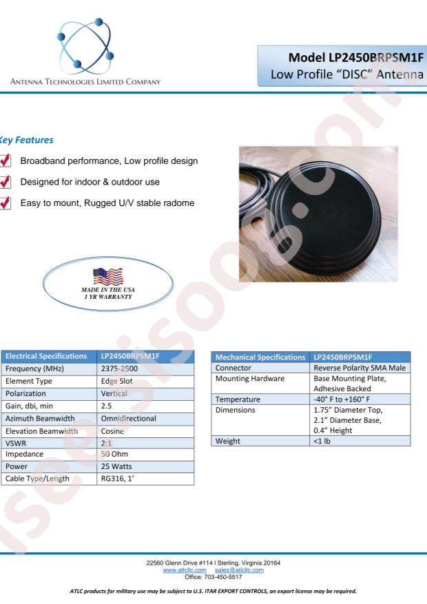 ANTENNA SPECIALISTS LP2450BRPSM1F