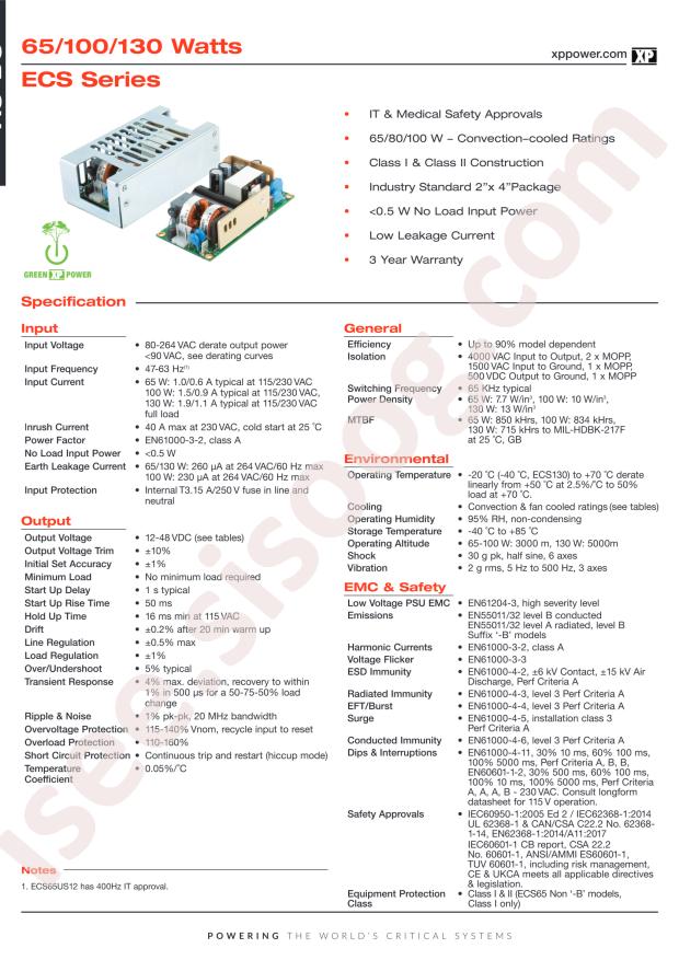 XP Power ECS100US12