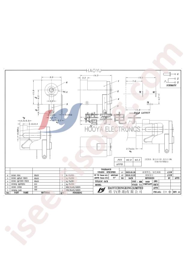 HOOYA DC-005QB-2.0-SU-R