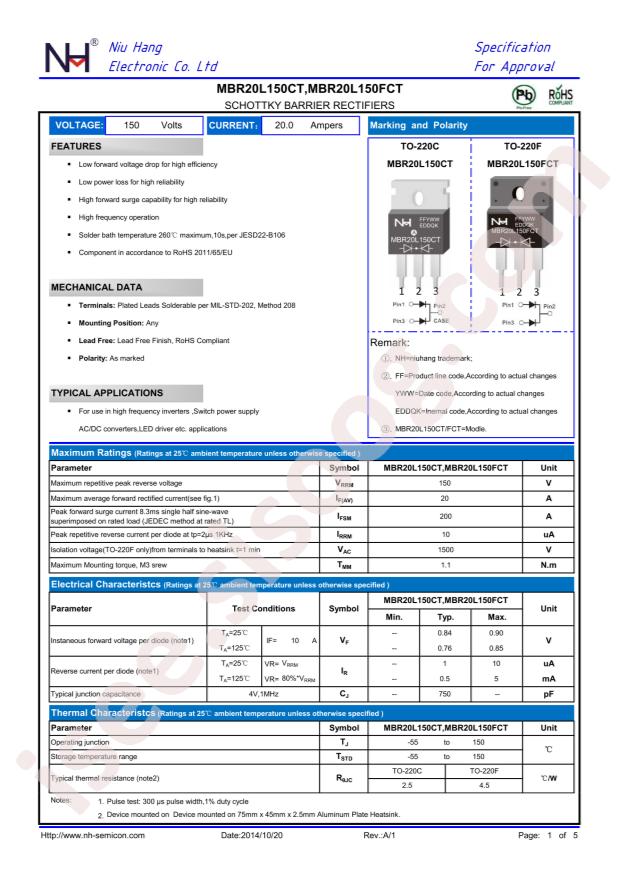NH MBR20L150FCT
