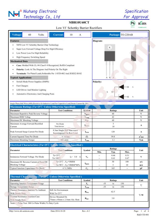 NH MBR10U60CT