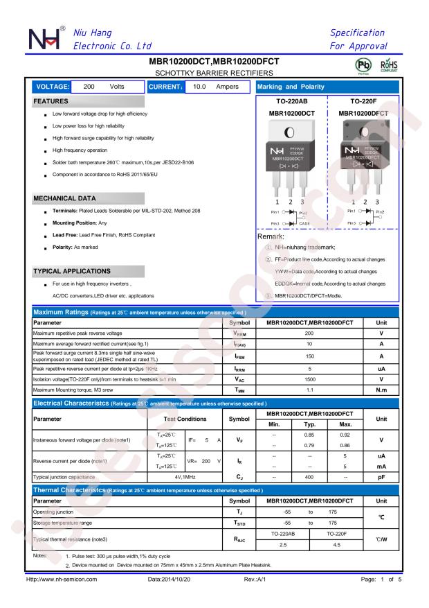 NH MBR10200DFCT