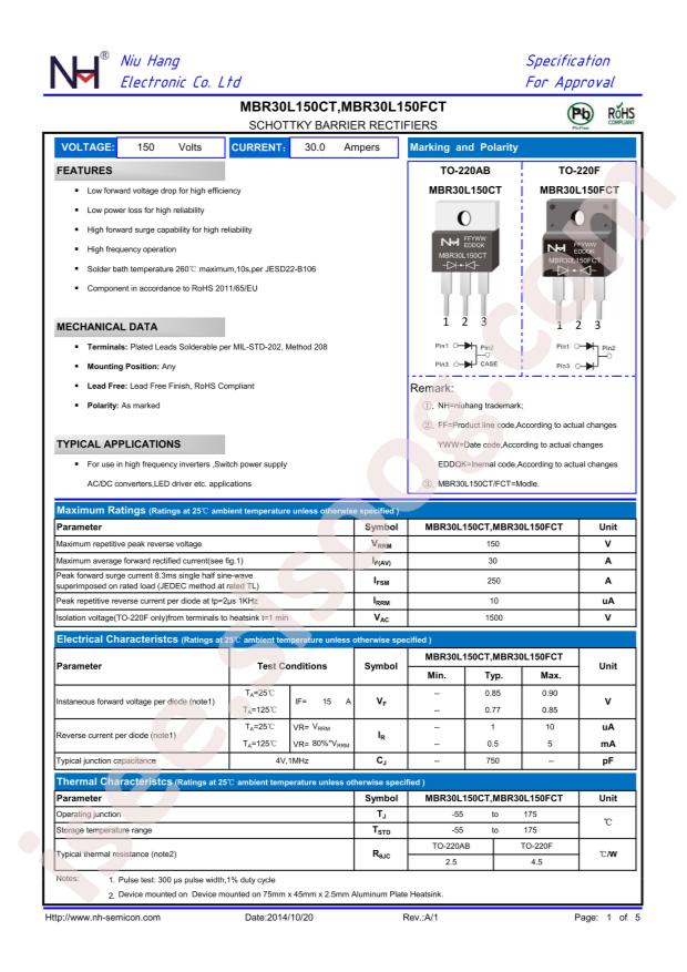 NH MBR30L150CT
