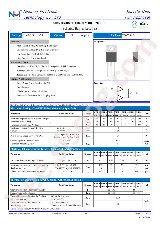 NH MBR10150DCT