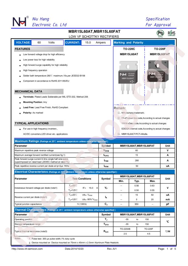 NH MBR15L60AT