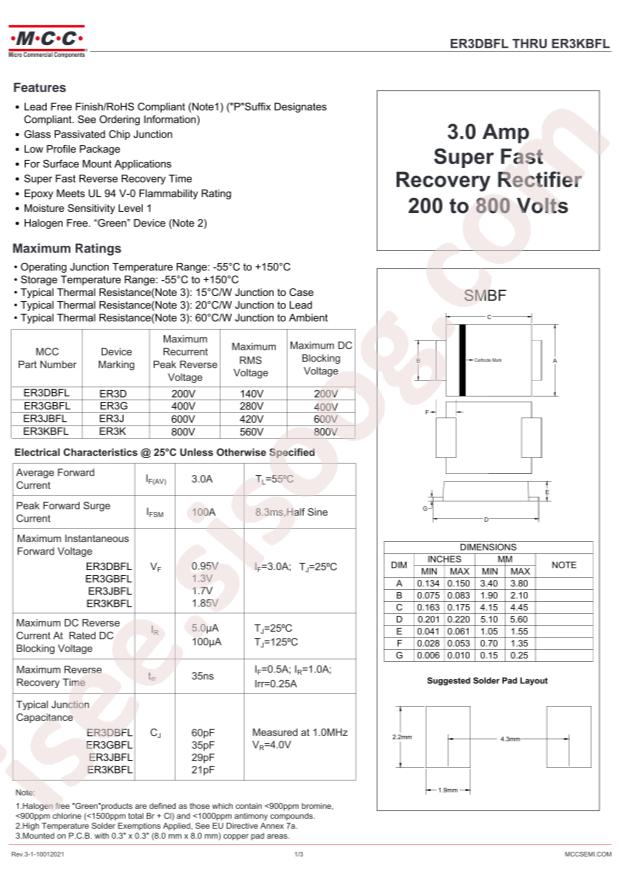 MCC ER3JBFL-TP