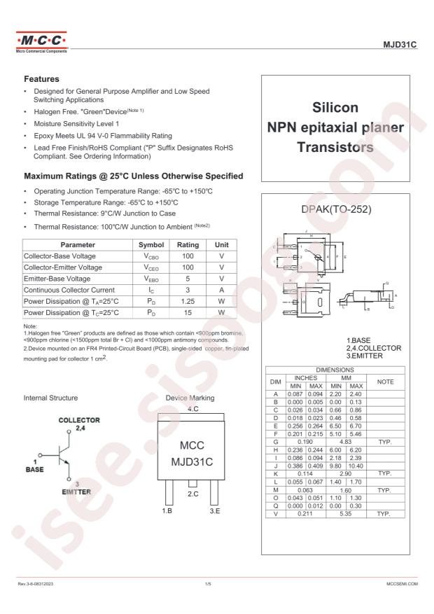 MCC MJD31C-TP
