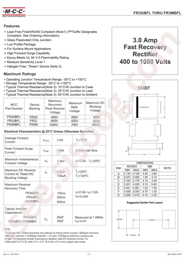 MCC FR3MBFL-TP