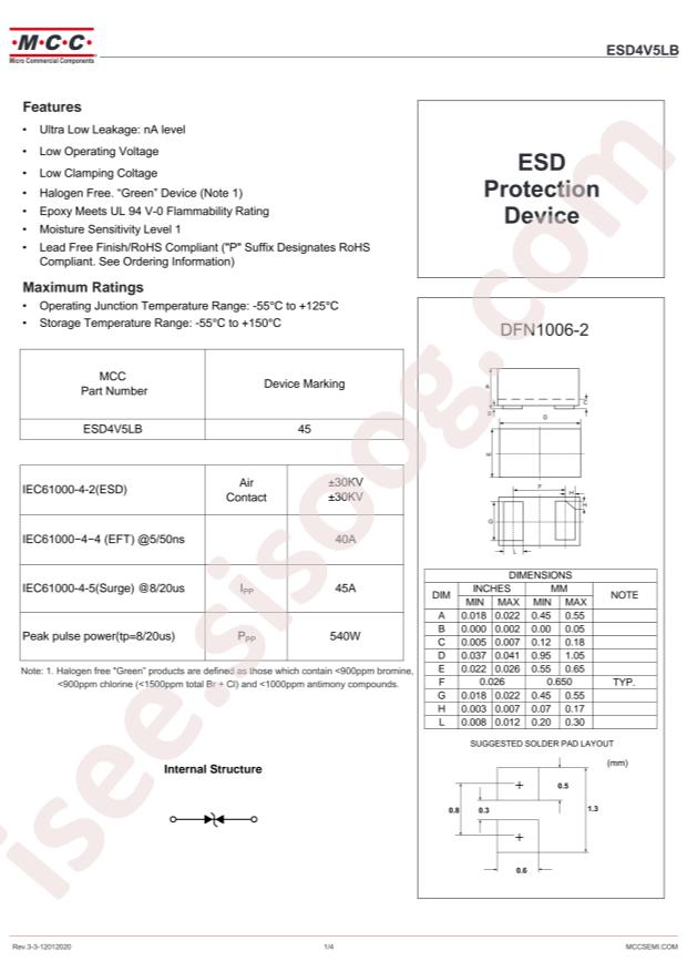 MCC ESD4V5LB-TP