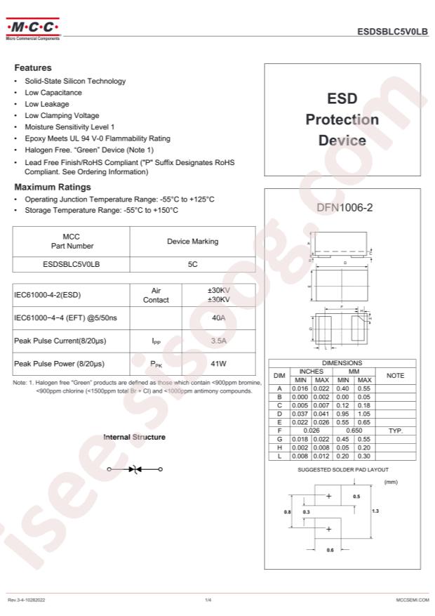 MCC ESDSBLC5V0LB-TP