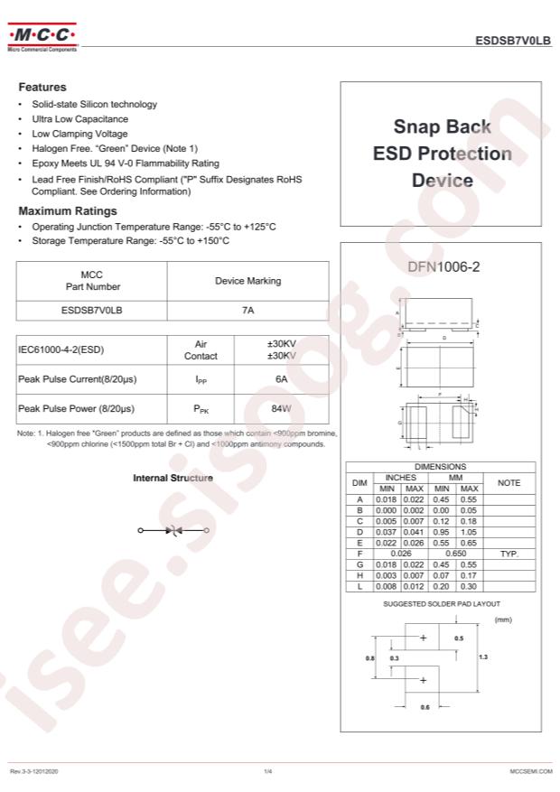 MCC ESDSB7V0LB-TP