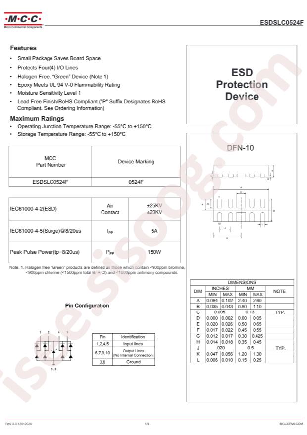 MCC ESDSLC0524F-TP