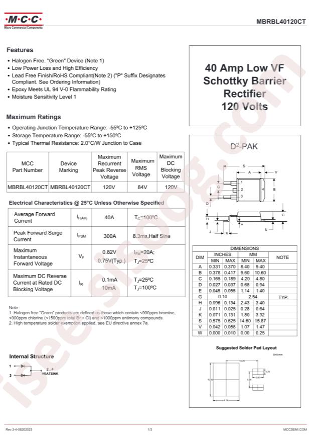 MCC MBRBL40120CT-TP