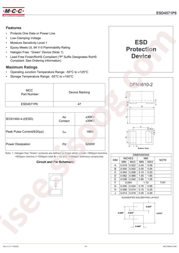 MCC ESD4571P6-TP
