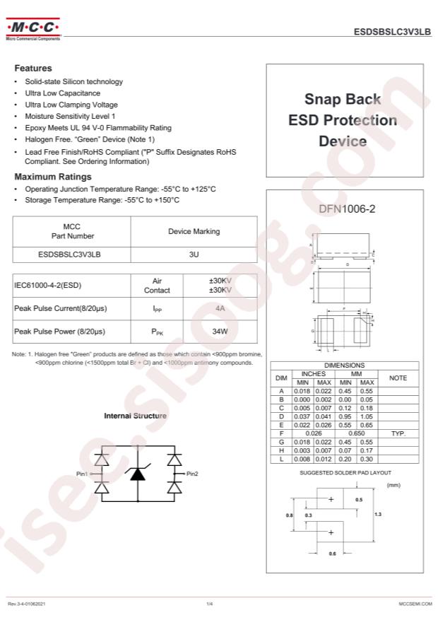 MCC ESDSBSLC3V3LB-TP