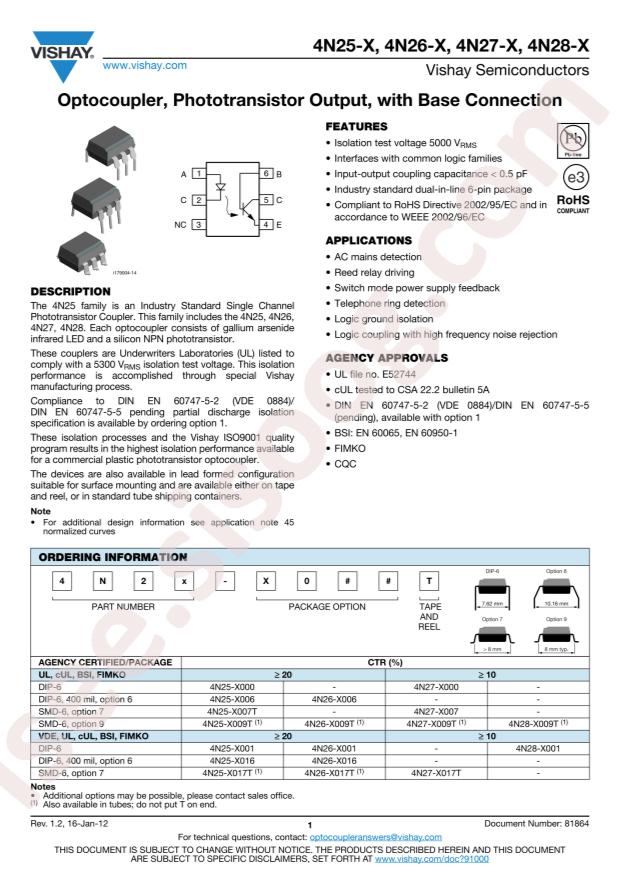 VISHAY 4N26-X009