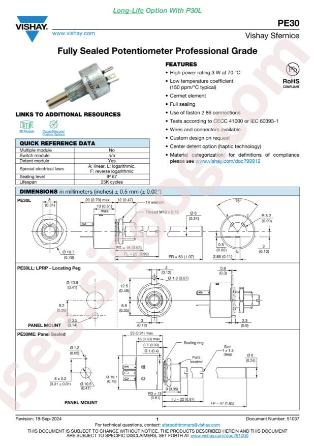 VISHAY PE30M0FJ105MAB