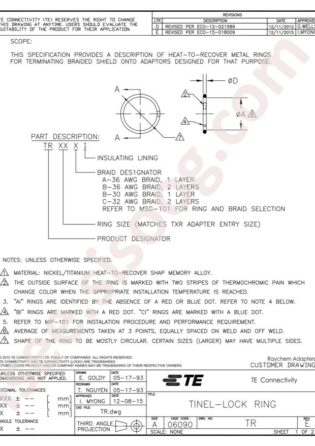 TE Connectivity TR16AI-TINEL-LOCK-RING