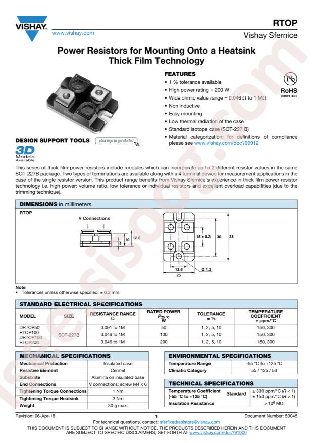 VISHAY RTOP100VR060KB