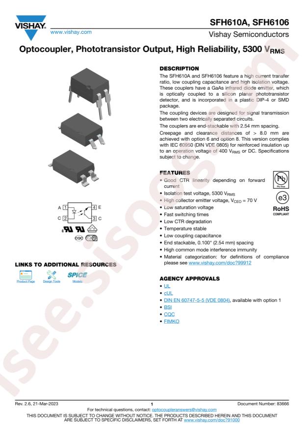 VISHAY SFH610A-4X008T