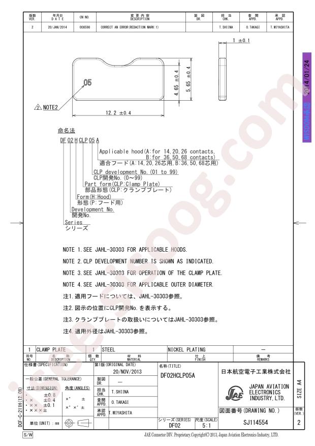 JAE Electronics DF02HCLP05A