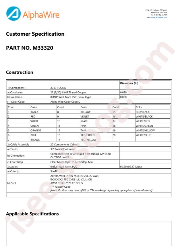 Alpha Wire M33320 SL005
