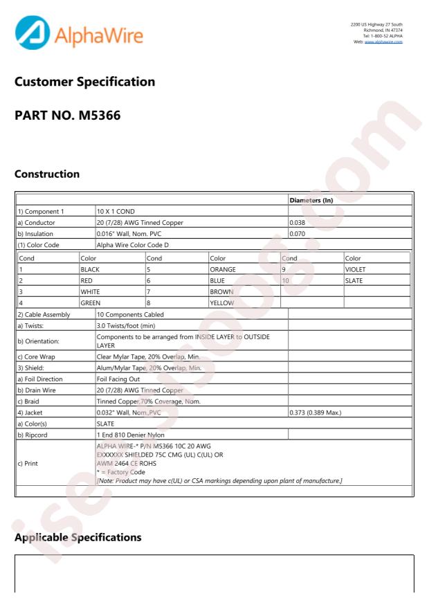 Alpha Wire M5366 SL005